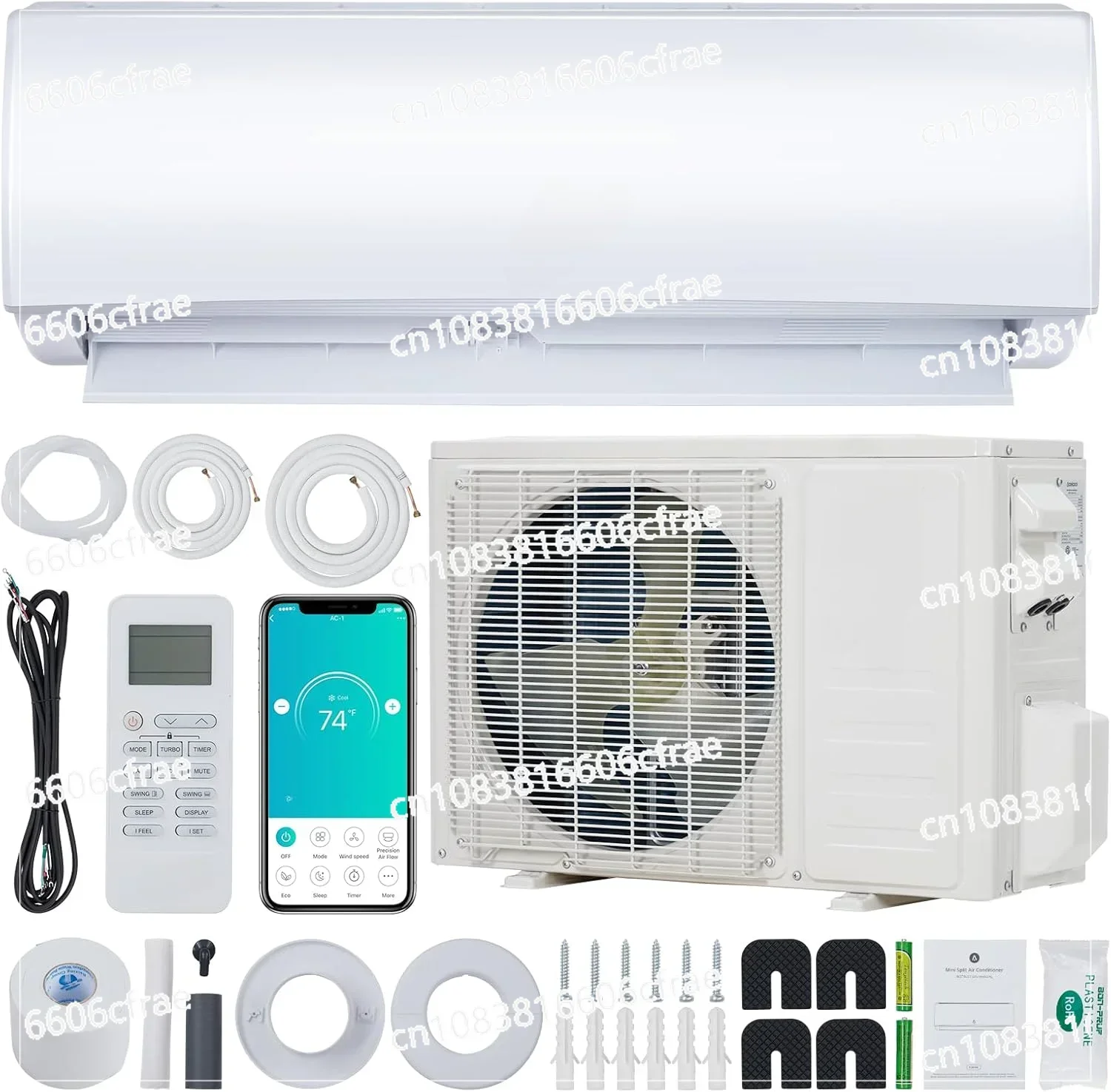 9000 Smart Mini Split Air Conditioner/Heating System  WIFI and Remote Control, Cools Rooms Up To 450 Sq. Ft, 115V