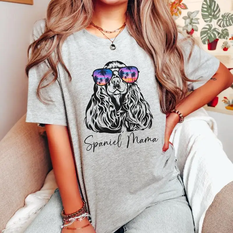 

Cocker Spaniel Mama T Shirt womens dog owner gift Mom tee lover gifts