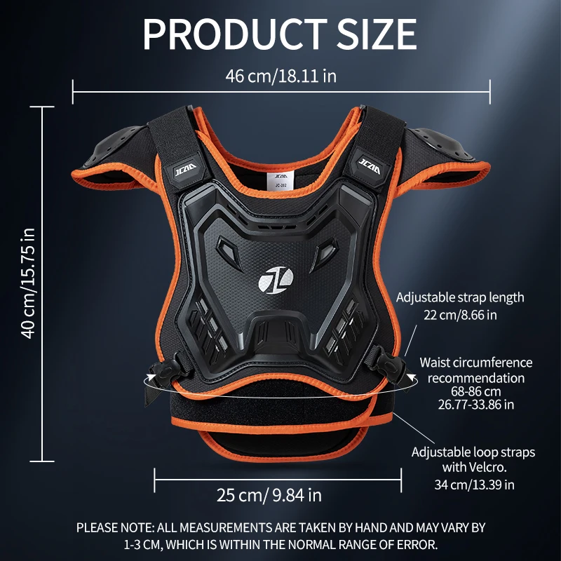 Kids Youth Motorcycle Armor Vest Chest Back Protector for Off-Road Motocross Breathable Kids Dirt Bike Protective Gear 1PC