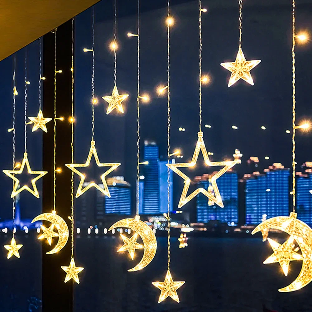 Festive Decor 3.5 Meter Eid Lights Battery Powered Lights Charming Decor Additions Creative Decoration Options