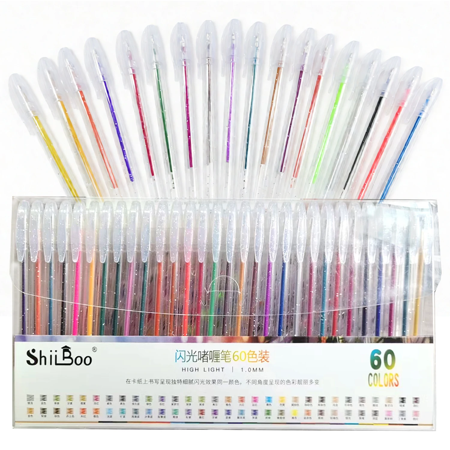 

8-60 Colors Metallic Glitter Gel Pens 1.0 mm Color Ballpoint Pen Book Card Long Lasting Writing Drawing Marking Coloring DIY Art