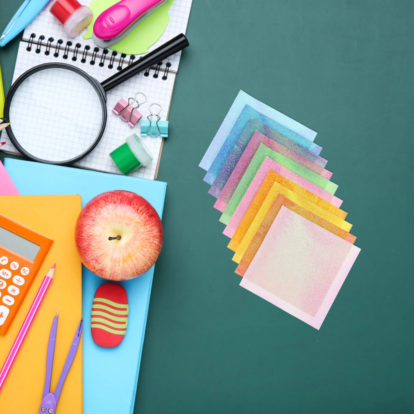 50 قطعة من أوراق ورق اوريغامي اللامعة، ورق سميك ملون قابل للطي لمكتبة التخييم المدرسية، مشاريع فنية ذاتية الصنع #6