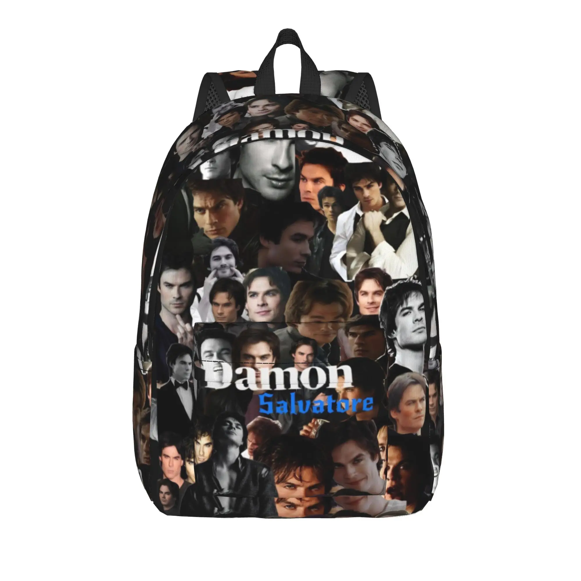 The Vampire Diaries Resuable Movie Backpack Damon Salvatore Student Polyester Hiking Backpacks Large High School Bags Rucksack