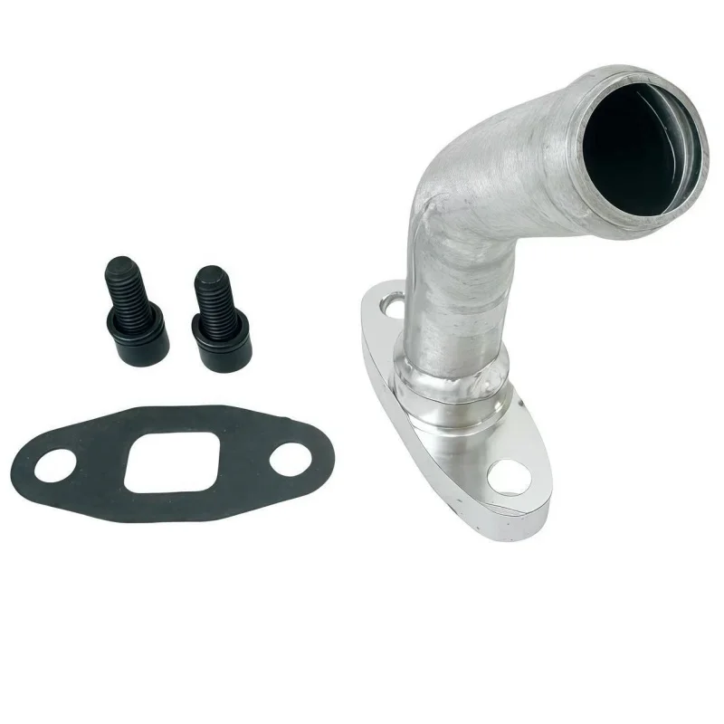 Conector de retorno de aceite turbo de aleación de aluminio de 2 pulgadas y 45 grados con brida de 7/8 pulgadas para Garrett T3 T4