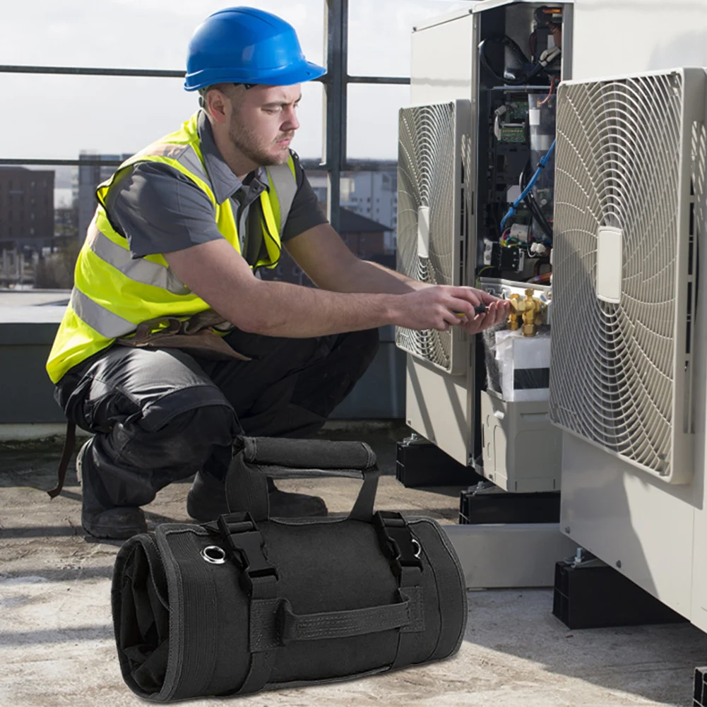 حقيبة أدوات متعددة الجيوب ، حقيبة تخزين محمولة ملفوفة احترافية ، قماش أكسفورد للسيارة والدراجة النارية والسيارات