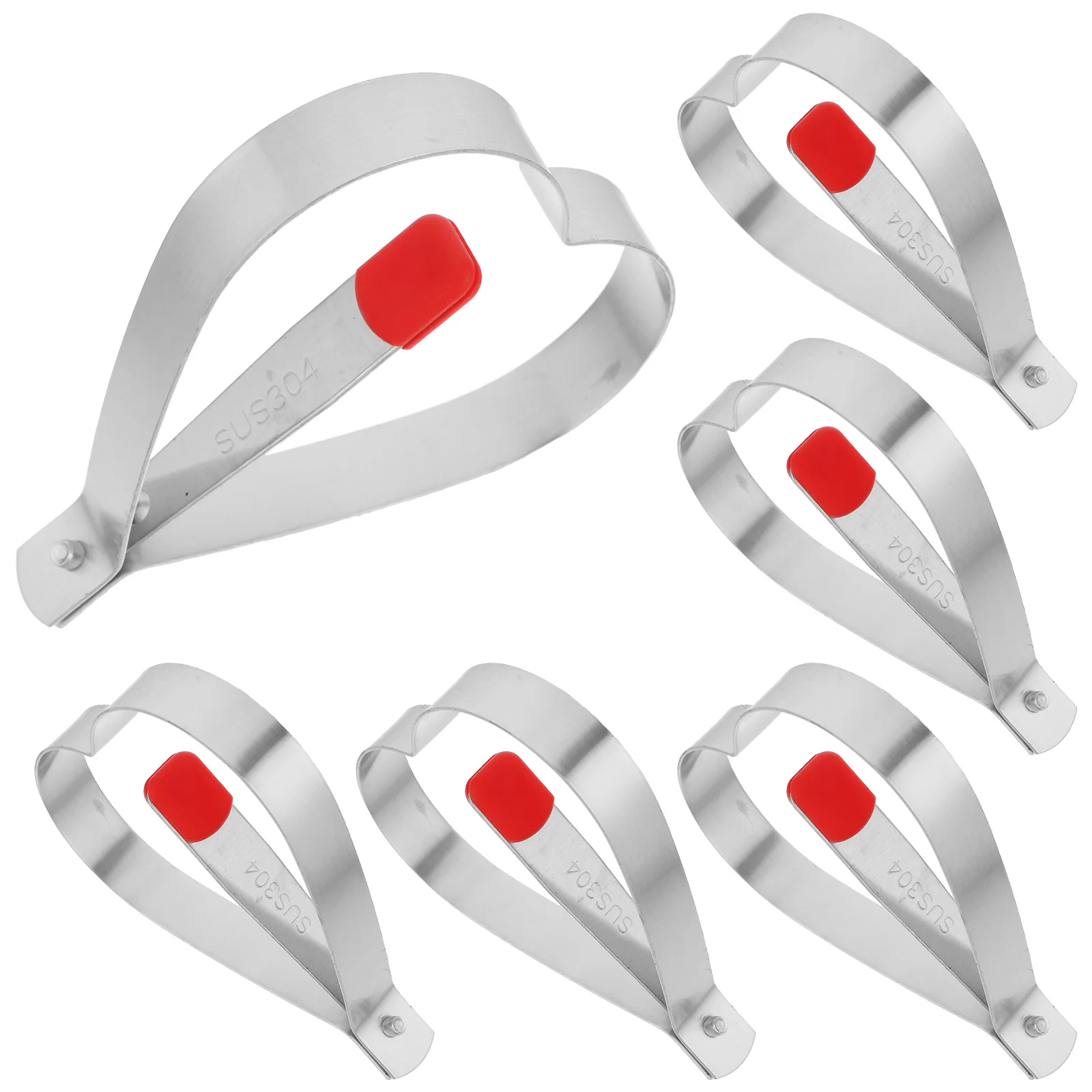 

6Pcs Stainless Steel Heart Egg Mold Pancake Rings Non Stick Fried Egg Moulds Cooking Rings for Griddle Breakfast