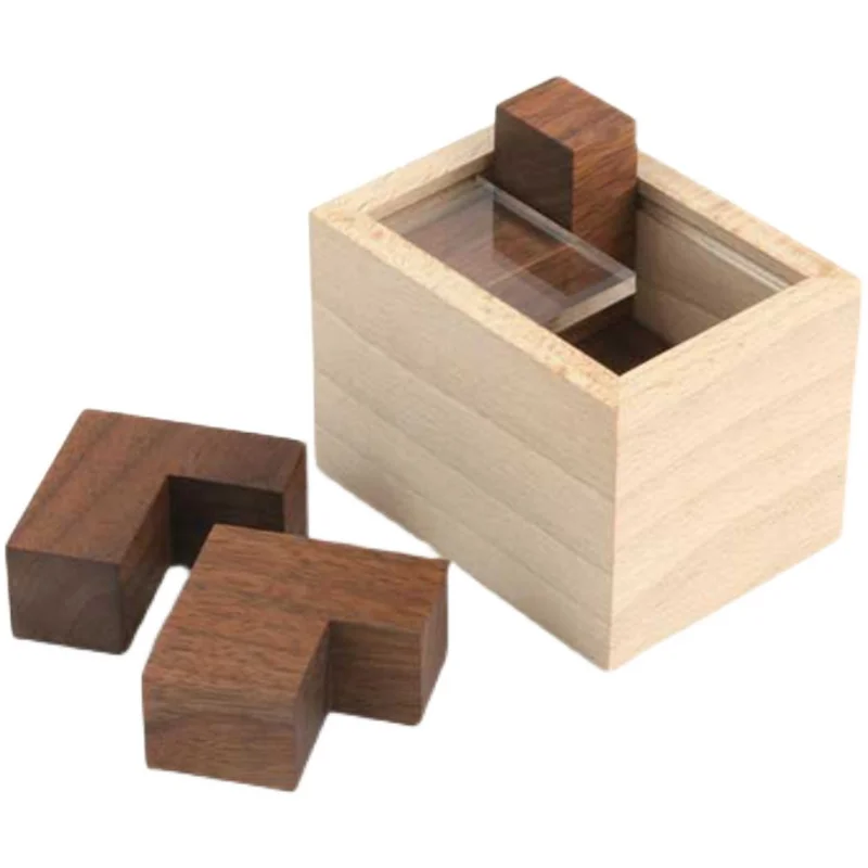 4lpuzzle Holz klotski 10-stufiger Schwierigkeit sgrad 3d 3d Puzzle Modell Puzzle kluges Entschlüsse lungs spielzeug