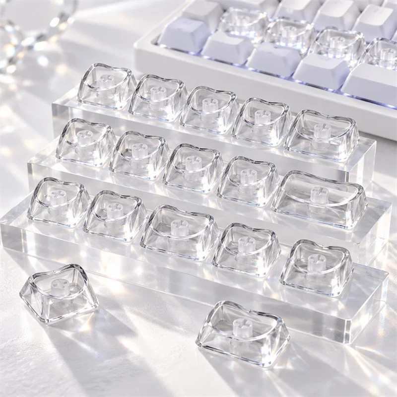 Creative Transparent Heart Keycaps Universal Mechanical Keyboard Detachable Key Caps For PC Laptop Computer Keyboards Caps