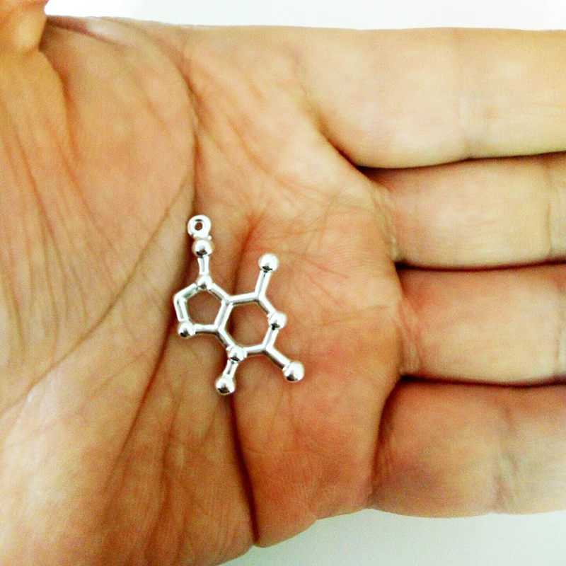 Chocolate Necklace Science Jewelry Chemistry Molecule Pendants  Fashion Ladies Women With 50 Cm Link Chain Valentines Gifts