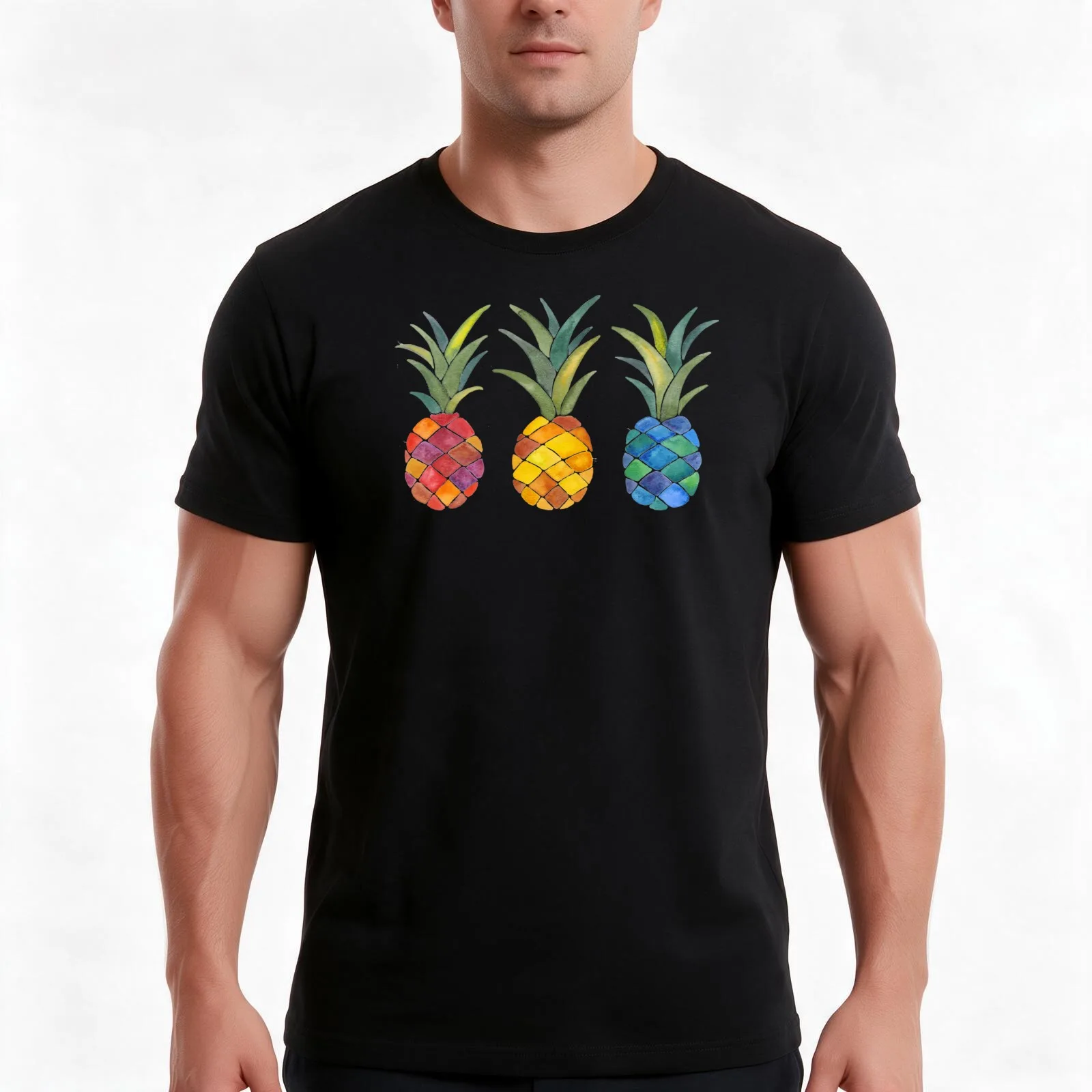 Pineapples T-Shirt, Summer Casual Cotton Tee, Oversized Streetwear Tops, Vintage Graphic Print, Loose Fit Short Sleeve