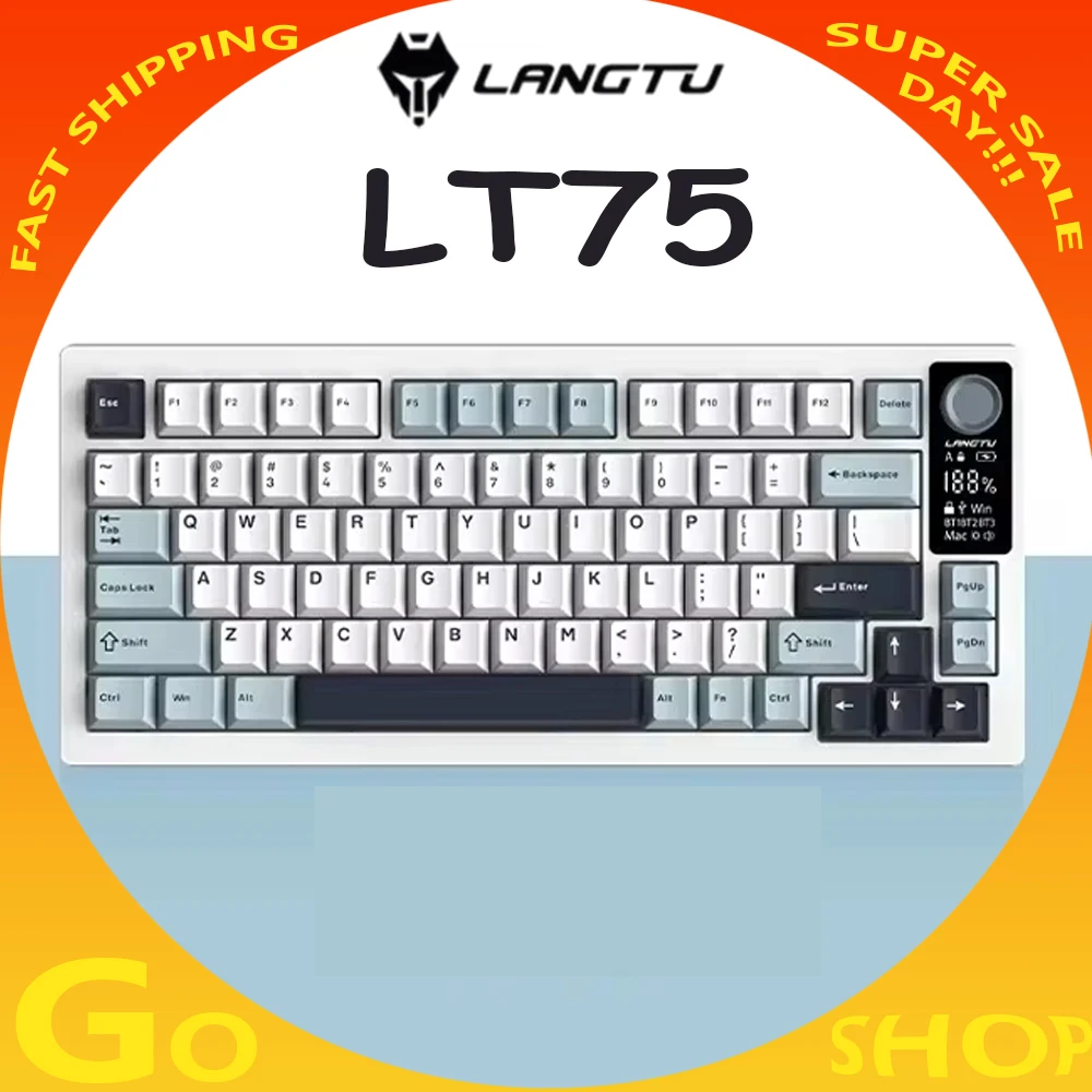 

Langtu Lt75 Keyboard Wireless Wired Bluetooth Three Mode Customized Mechanical Keyboard 80 Keys Pbt Gasket Rgb Office Game Gifts