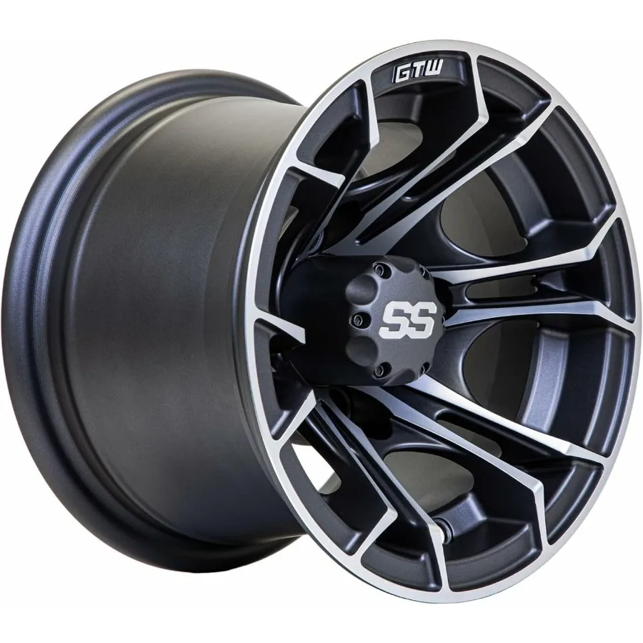 

10-дюймовое алюминиевое колесо тележки для гольфа 10x7, 44 болта, 3:4 со смещением, матовый, серый и обработанная отделка, идеально подходит для жилых помещений и Comme