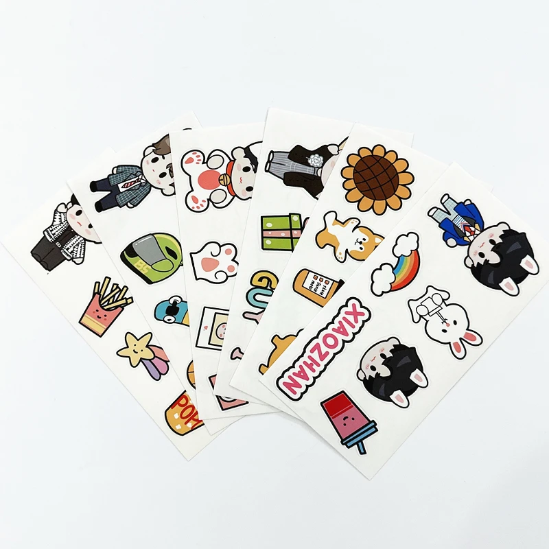 6 sztuk/zestaw naklejek PVC Bo Jun Yi Xiao - Wang Yibo i Xiao Zhan, wodoodporne naklejki z kreskówek do pamiętnika/telefonu/laptopa