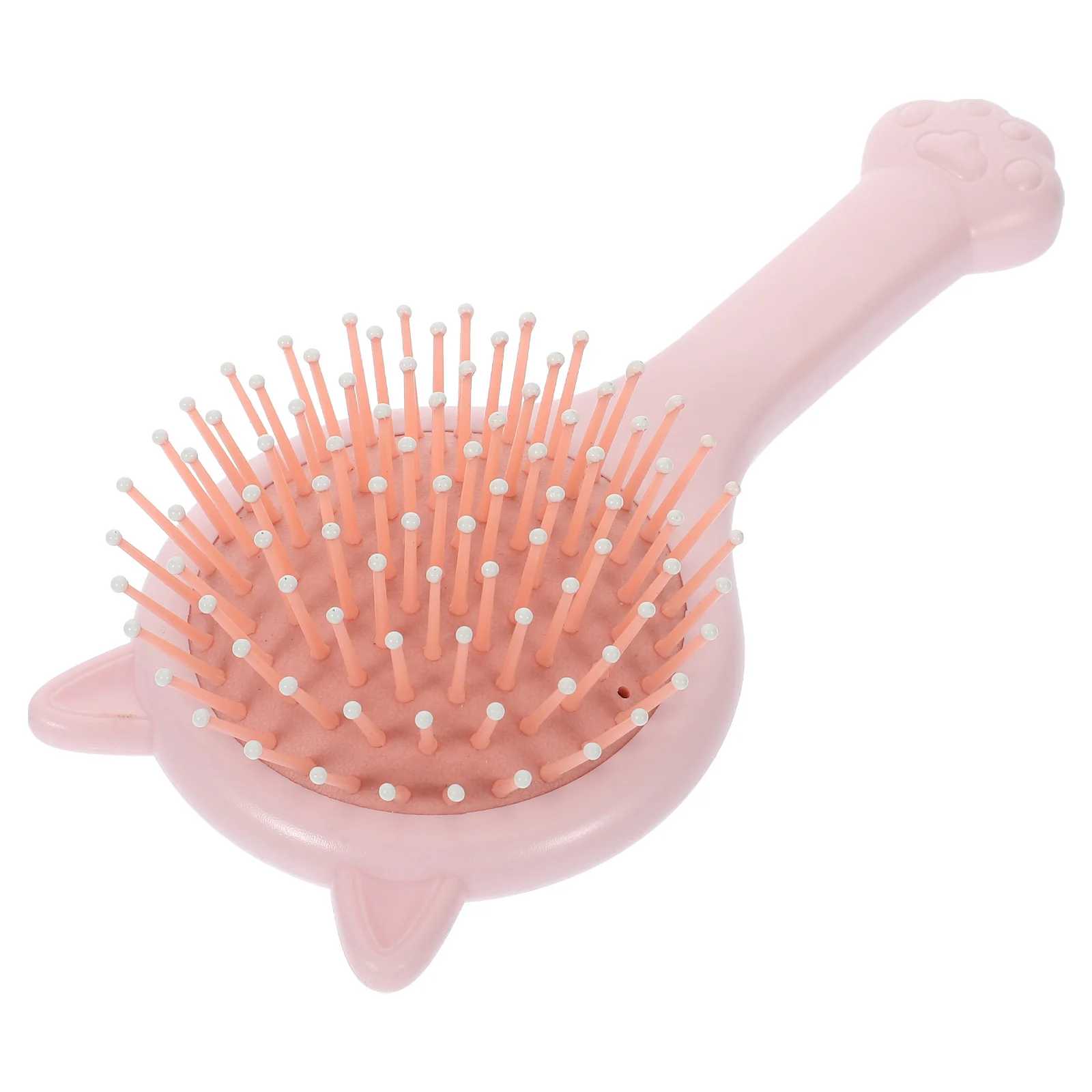 

Cat Paw Massage Comb with Mirror Compact Hair Comb for -Free Styling on The Go Women's Hair Brush Styling Brush