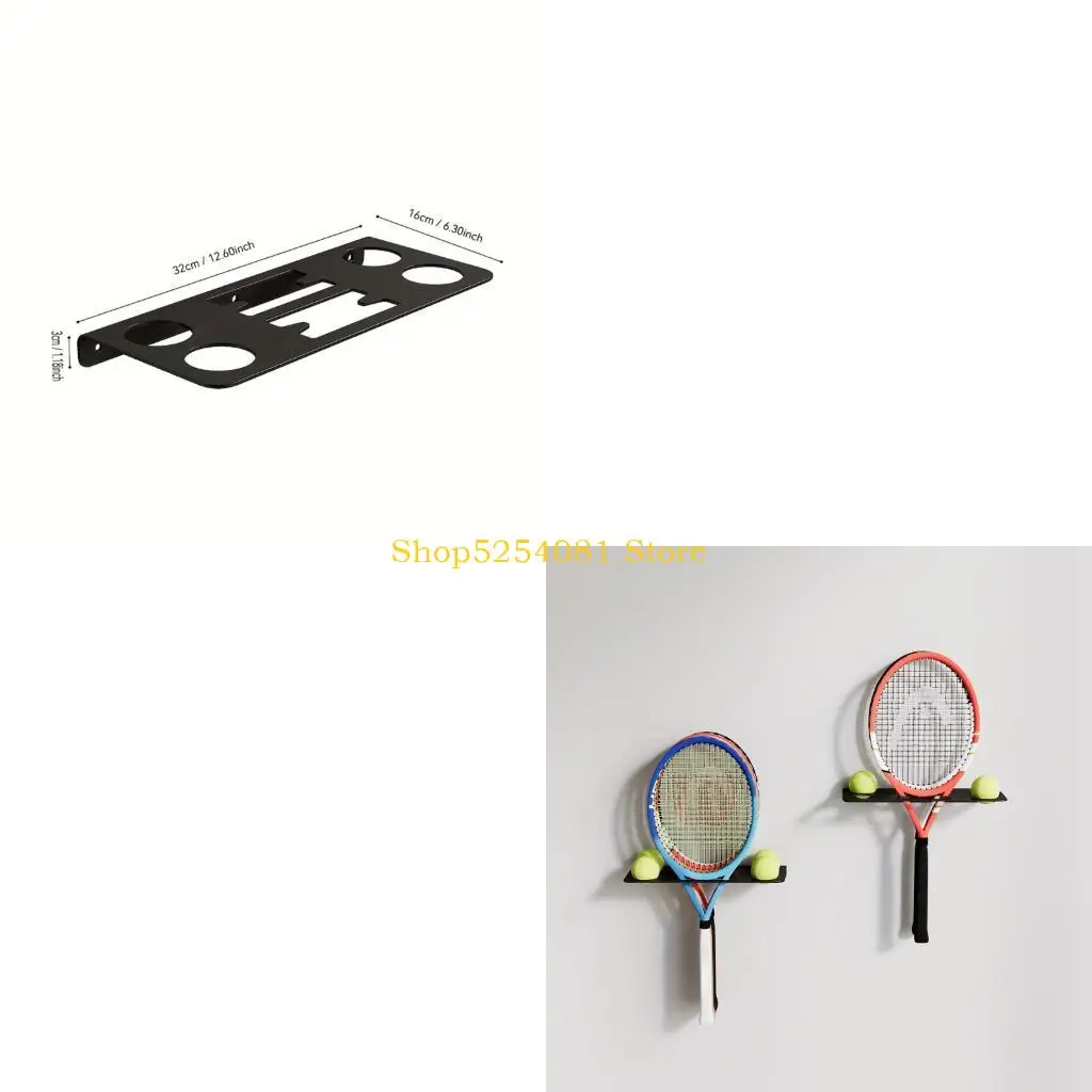 axyc-スポーツ-アクセサリー用ブラック-メタル-テニス-ラケット-ウォール-マウント-ストレージ-ソリューション