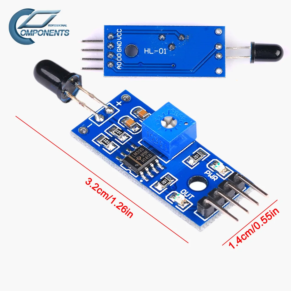 IR Infrared 4 Pin Flame Detection Sensor Module IR Flame Sensor Module Detector Smartsense For Arduino DIY Kit Accessories