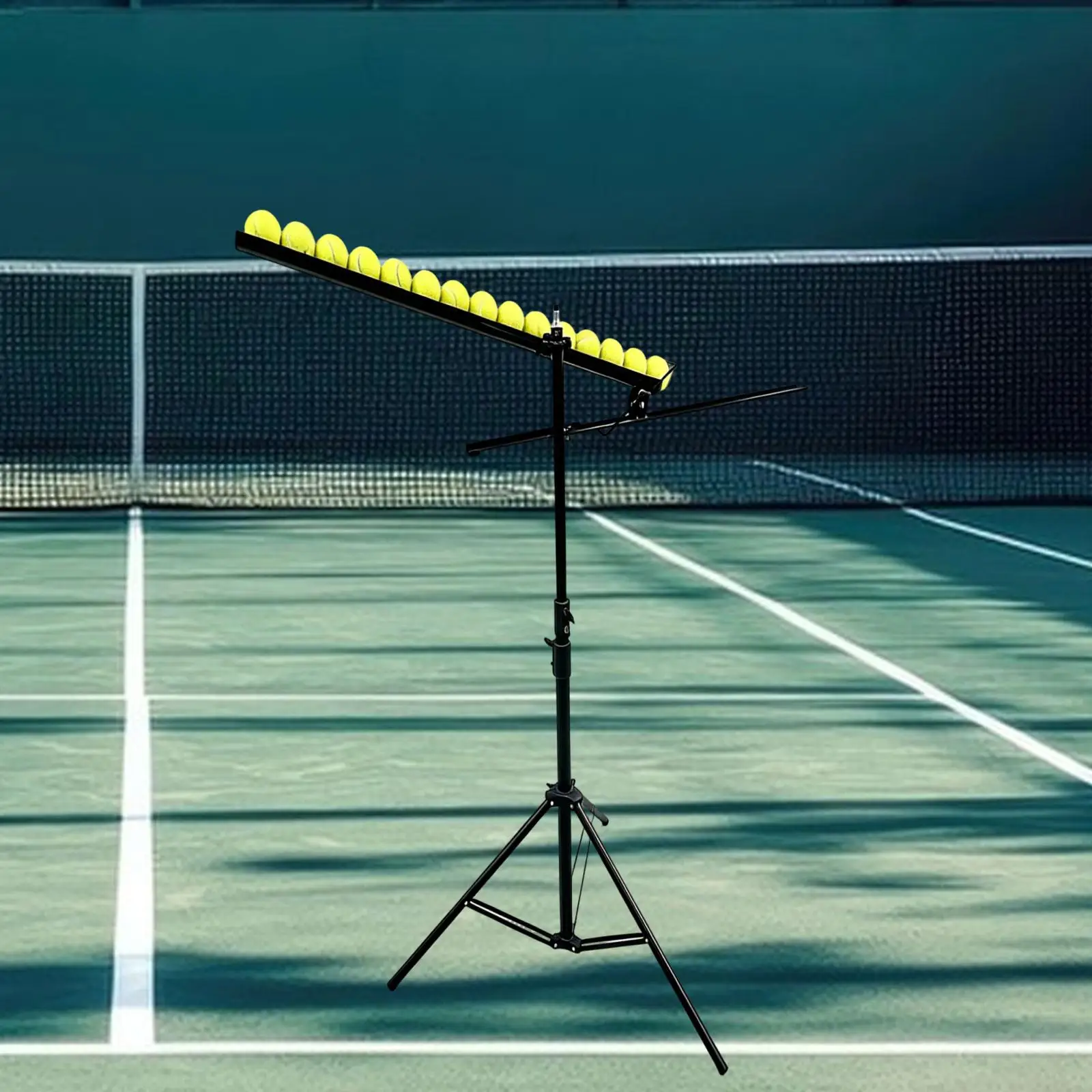 

Adjustable Lightweight Portable Tennis Ball Dropping Machine with Iron & Plastic Construction for Solo Home and Court Trainingpr