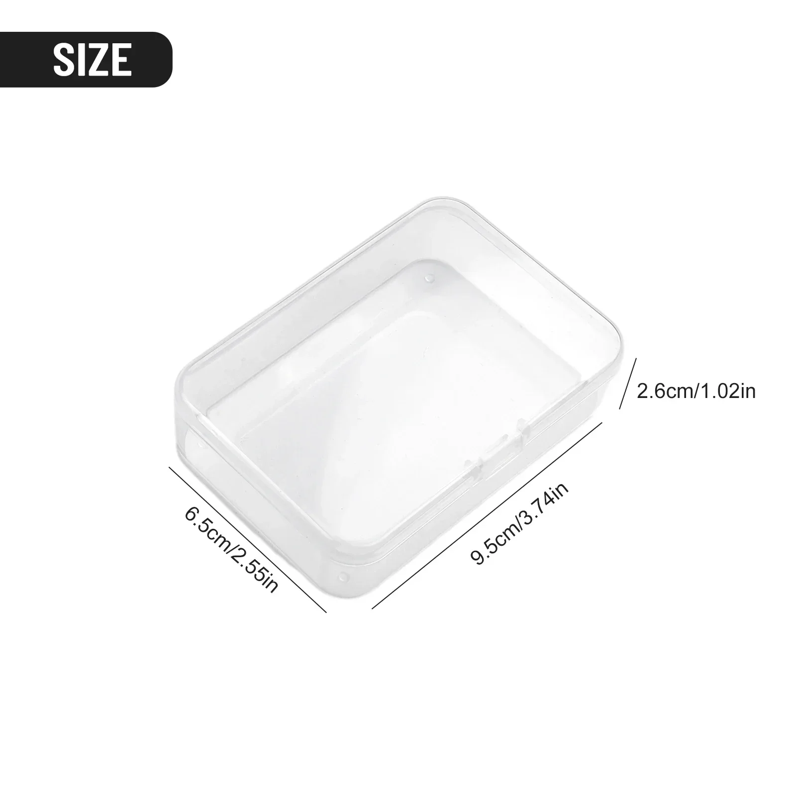 5PCS Transparent Plastic Storage Box Rectangle Jewelry Cosmetics Sundries Earrings Organizer Small Multifunction Case Container