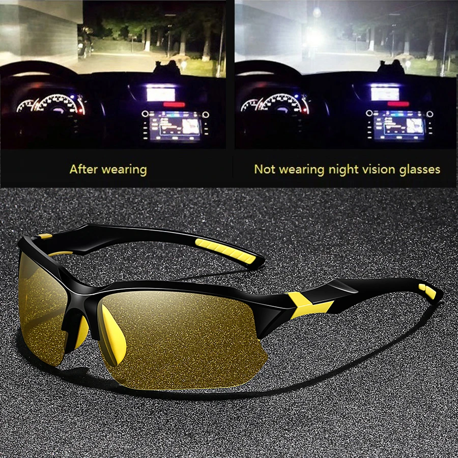 Fashion Vintage Sports Unisex HalfFrame Night Vision Glasses Reduce Visual Fatigue Lenses Anti Reflective Eyewear ﻿