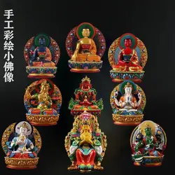 Tibetan hand-painted small statue of Buddha Shakyamuni Buddha Amitabha Buddha Medicine Buddha Goddess of Mercy Manjushri Bodhisa