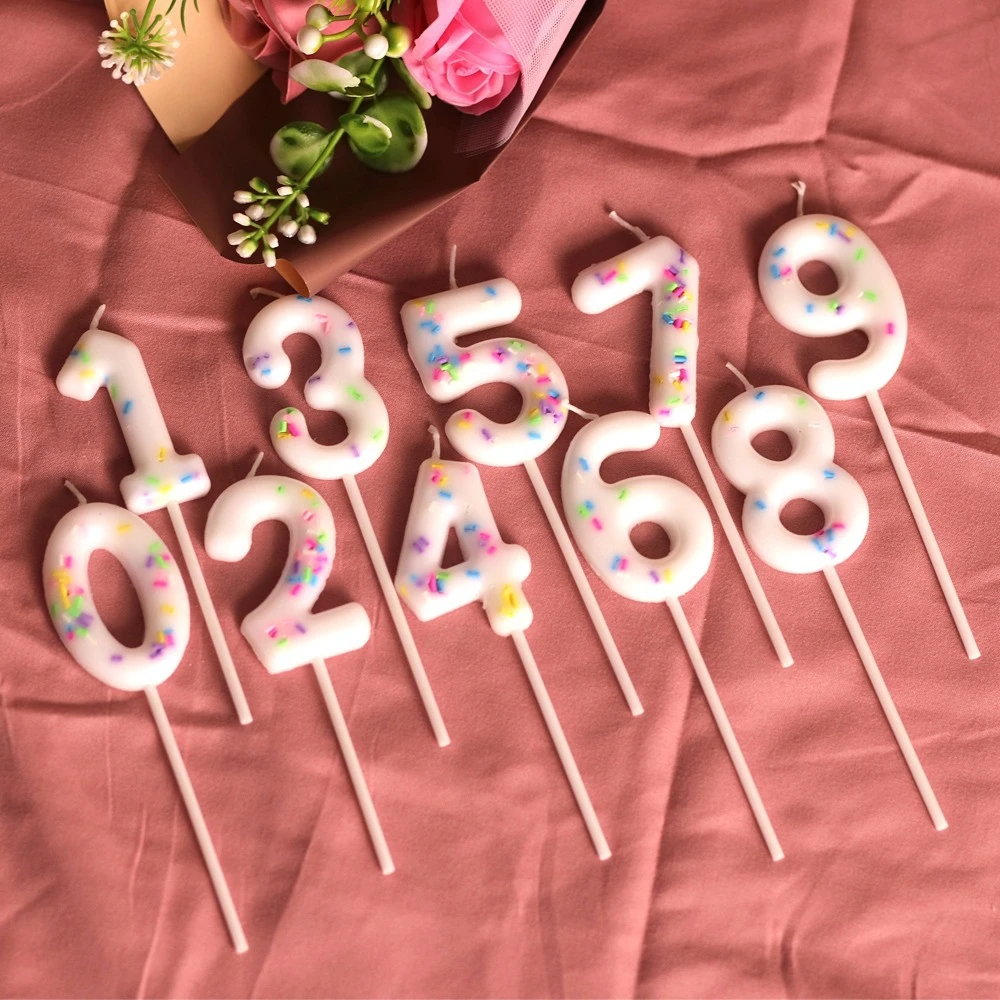 Velas de Cumpleaños con Números, Decoración para Pasteles, Adornos Lindos para Fiestas, Aniversarios, Velas Blancas para Fotografía