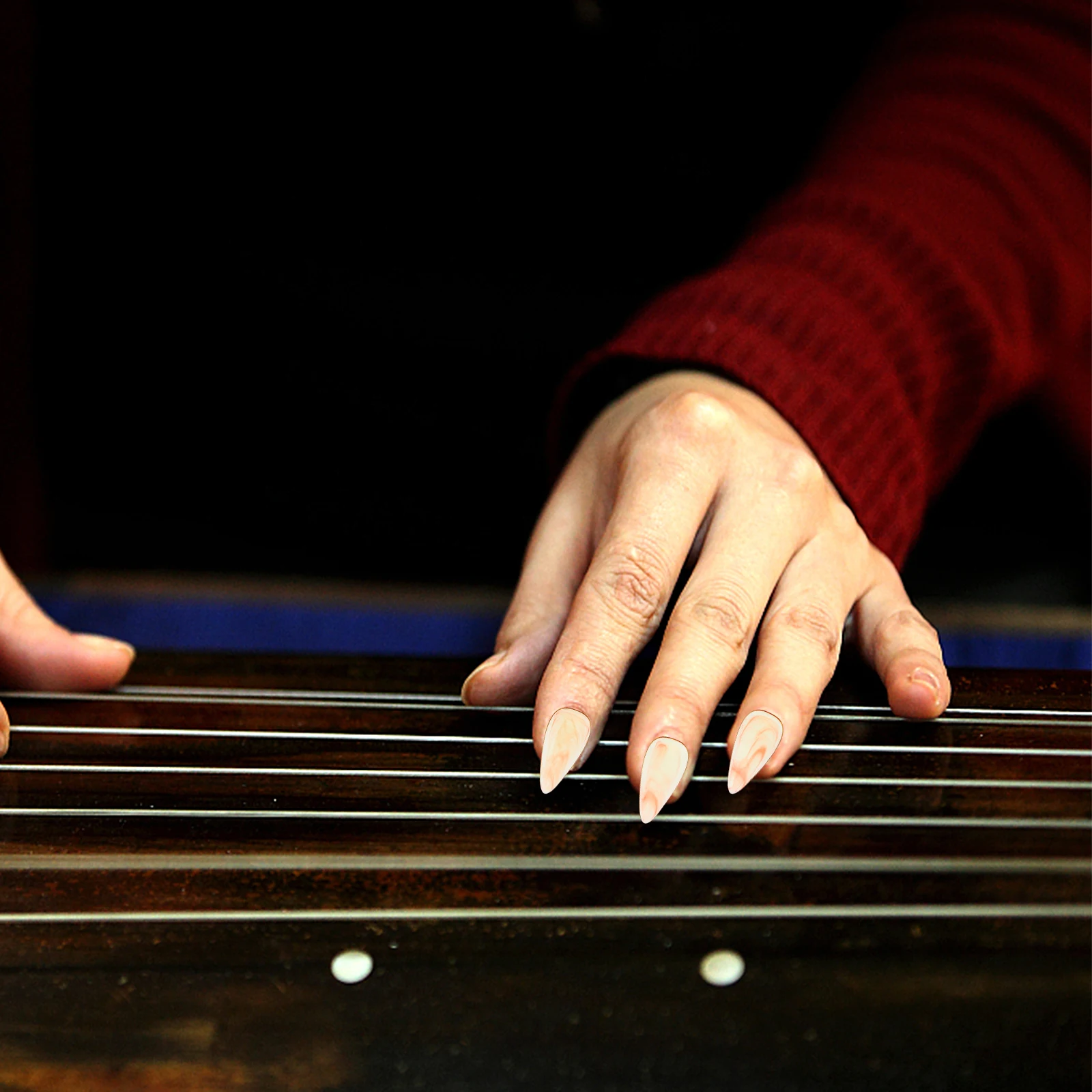 8 pçs guzheng unhas deformar-resistente dedo picaretas falso dedo proteção cobre aldult protetores abs instrumento wearable