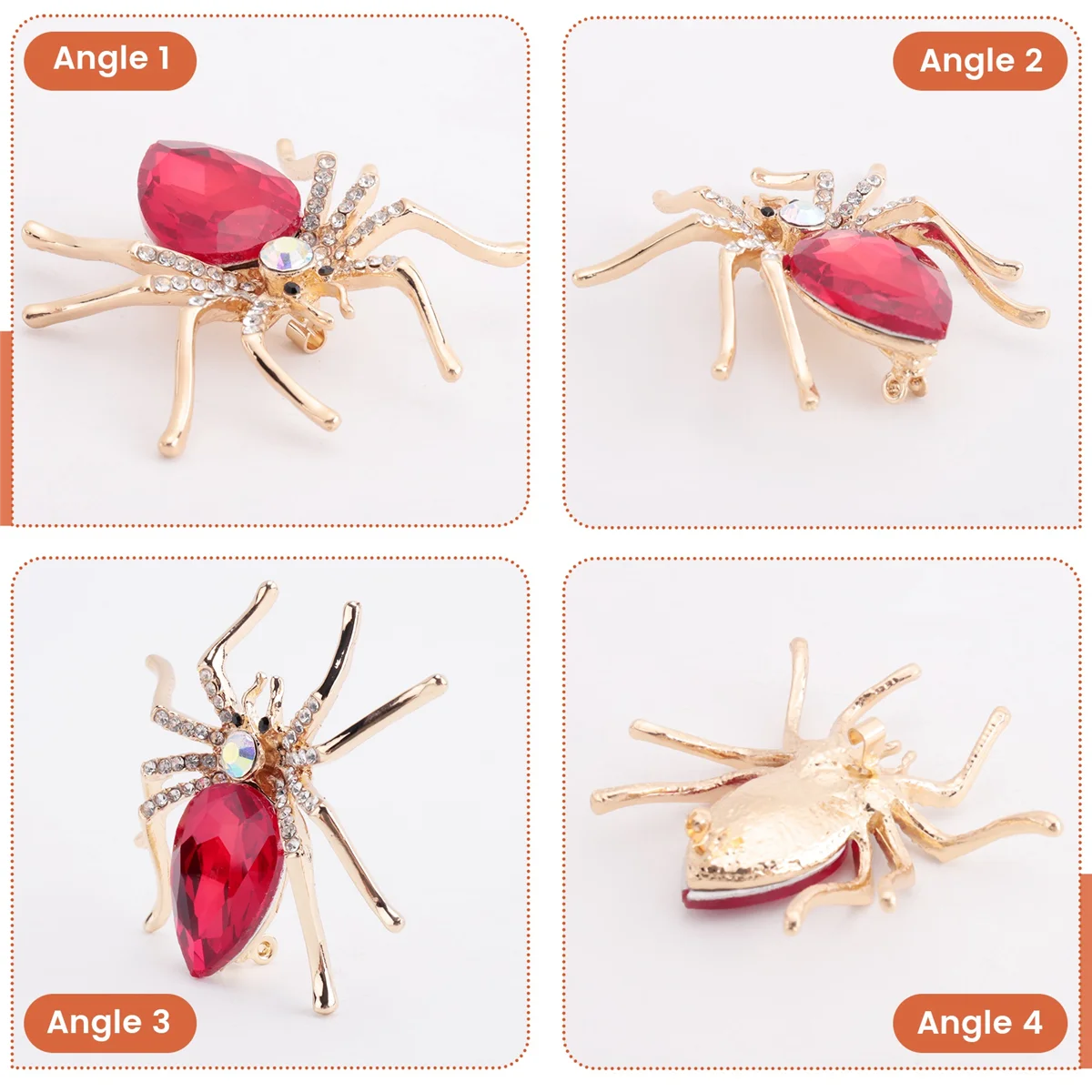 بروش كريستال عنكبوت من خليط معدني من ABQR لفساتين النساء أو الملابس النسائية #5