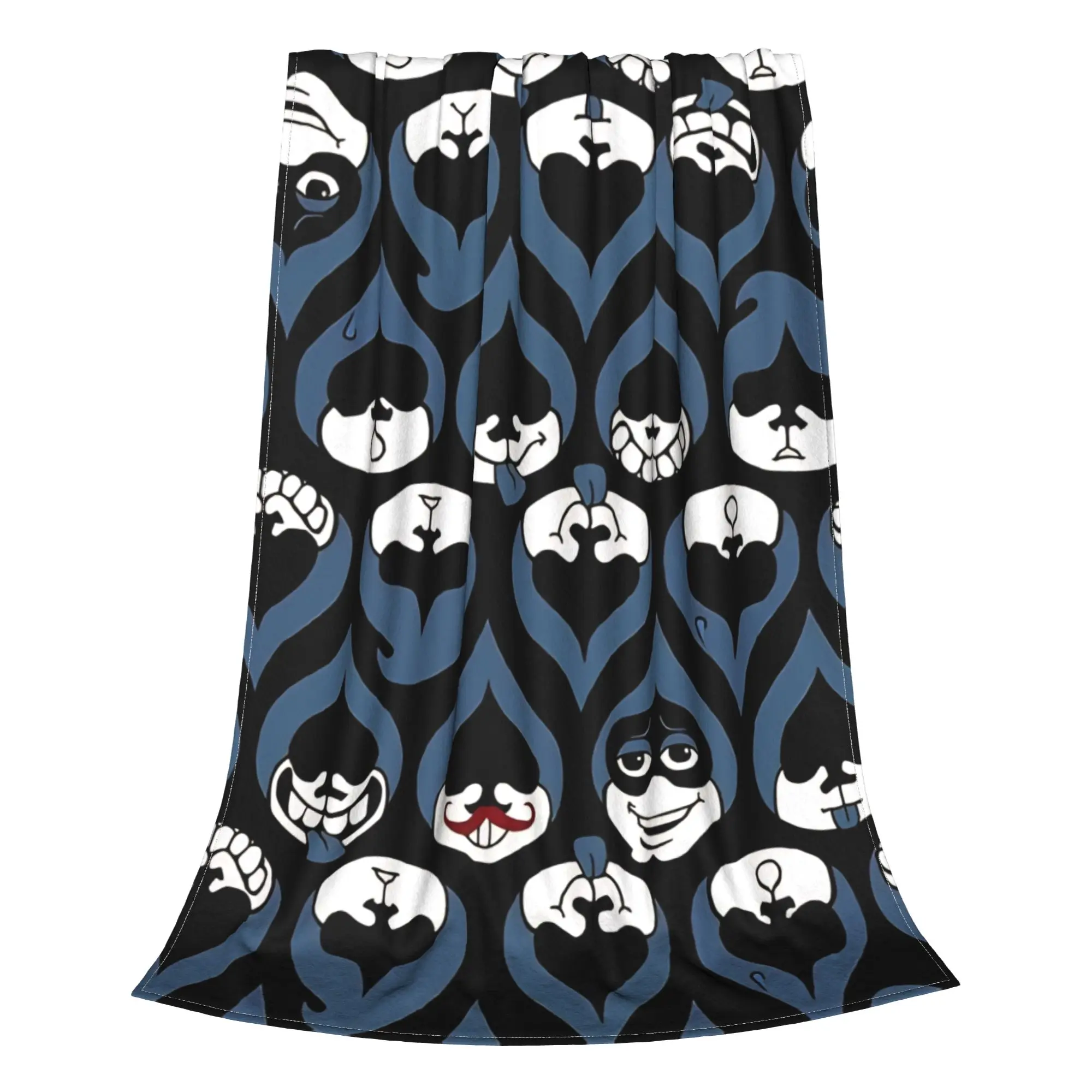 1PC Home Cute Room Decor Lancer Face Drop Pattern Blanket Throw Blanket Deltarune Novelty Warm Blanket All Season