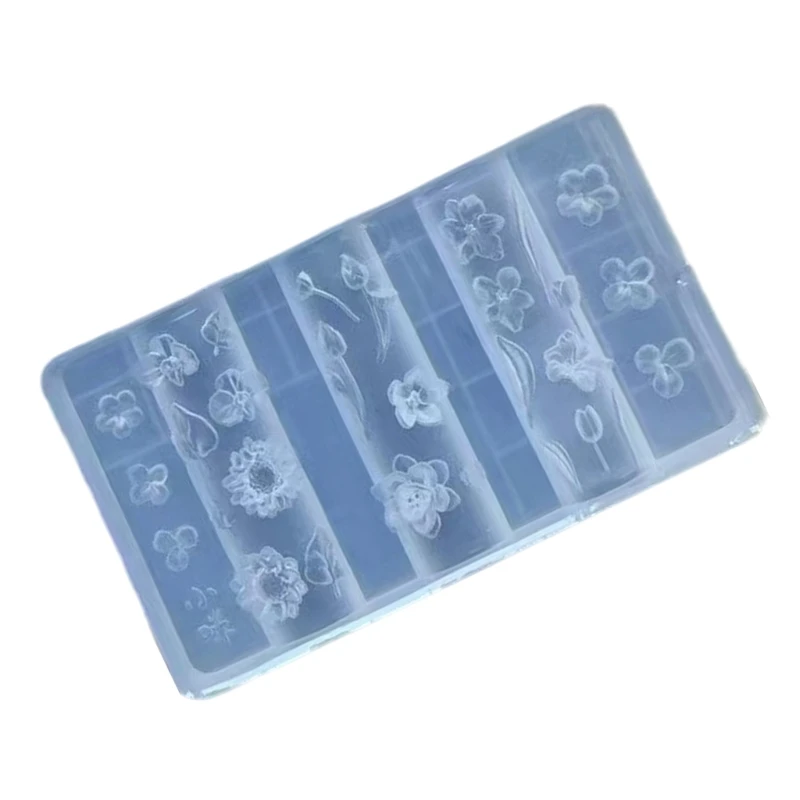 

LX9D Fashionable Butterfly Flower Moon Decoration Sturdy Silicone Mould for Creating Intricate 3D Nail Art Patterns