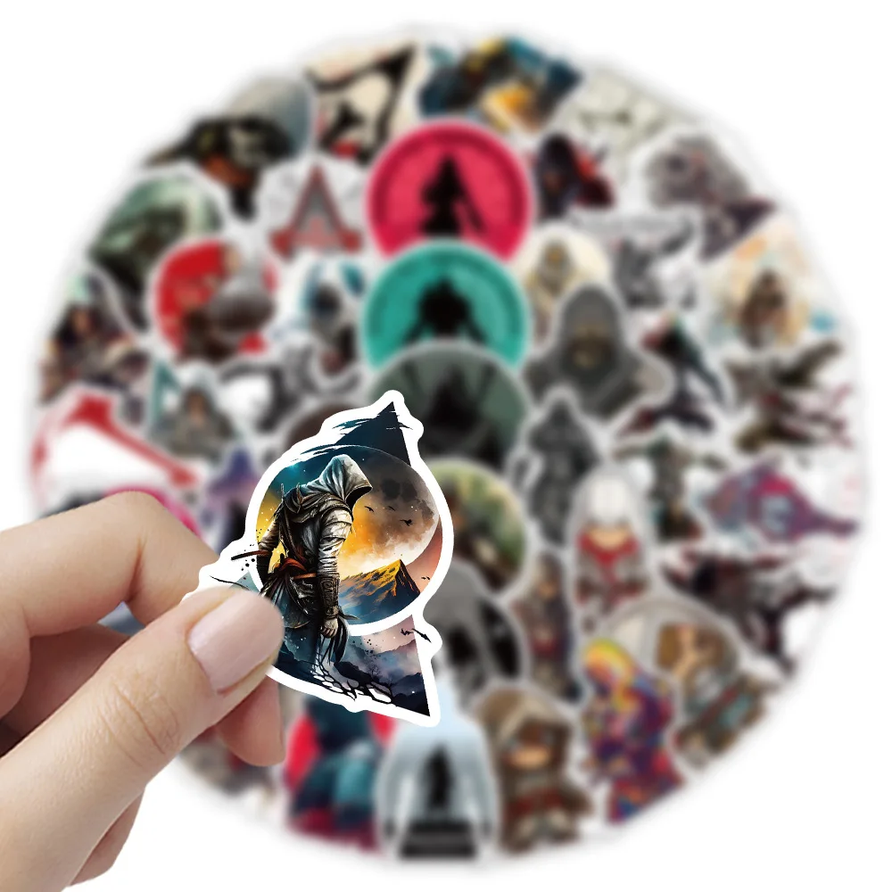 

10/52PCS Assassin's Creed Stickers Action Adventure Game Sticker Cartoon Game Decoration DIY Graffiti Toy Laptop Phone Guitar