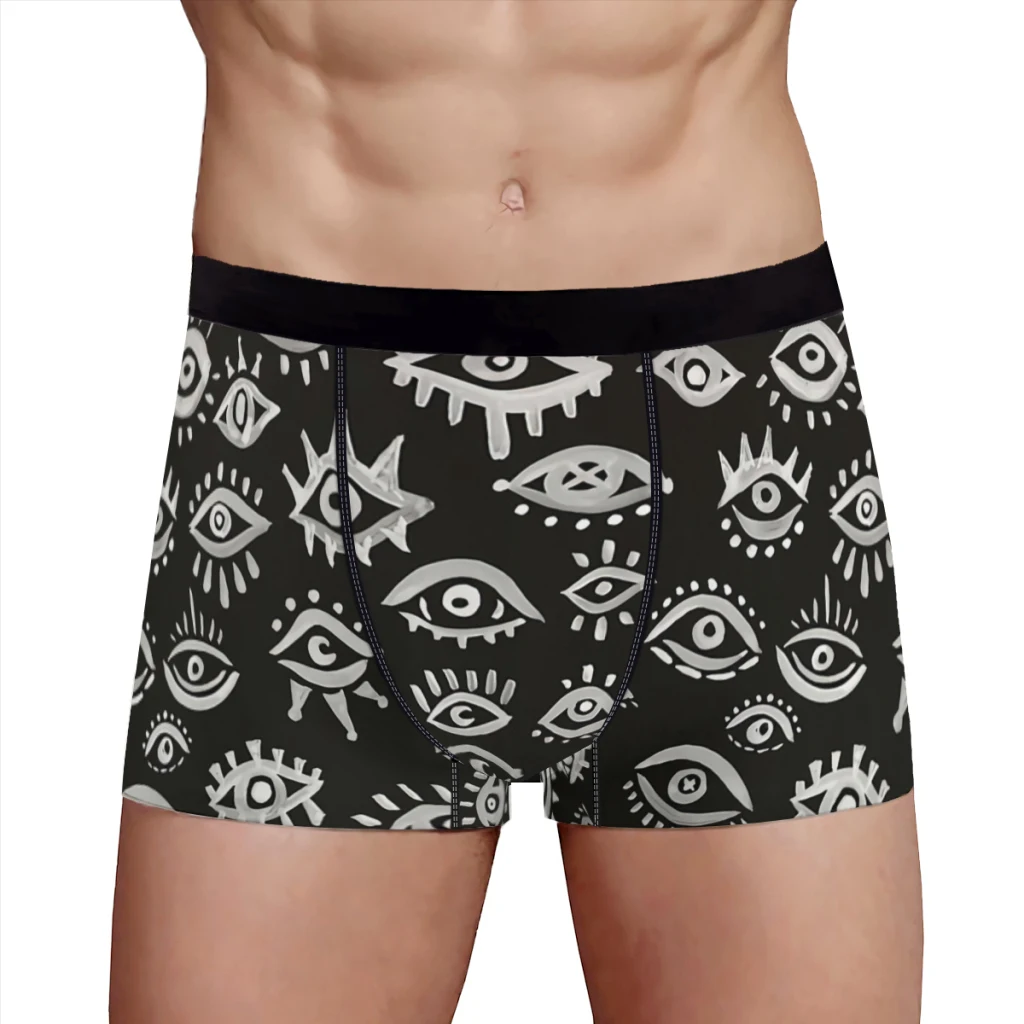 Mystic Eyes White on Black  Underpants Breathbale Panties Man Underwear Sexy Shorts Boxer Briefs