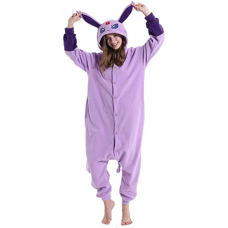 

Women Pajamas Espeon Kigurumi Animal Pyjamas Onesie For Adult One-Piece Pijamas Halloween Birthday Cosplay Costume Full Bodysuit