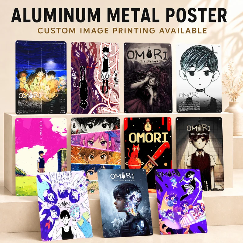 OMORI 2 Aluminum Posters Customized Metal Tin Sign Immersive Gaming Tribute Wall Art Ideal For Media Lounge Or Birthday Gift