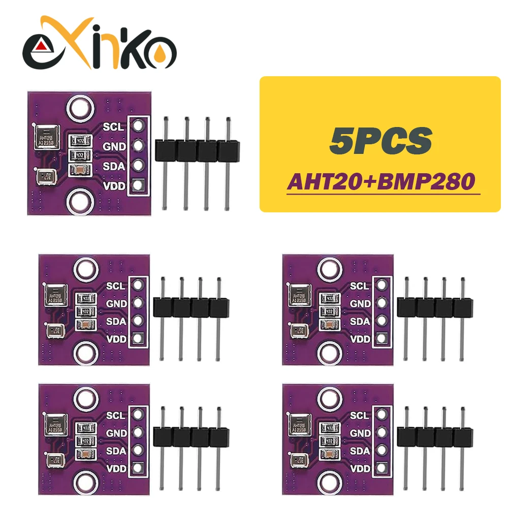 1-10 pces aht20 + bmp280 temperatura umidade módulo de pressão de ar de alta precisão digital temperatura umidade sensor de pressão de ar