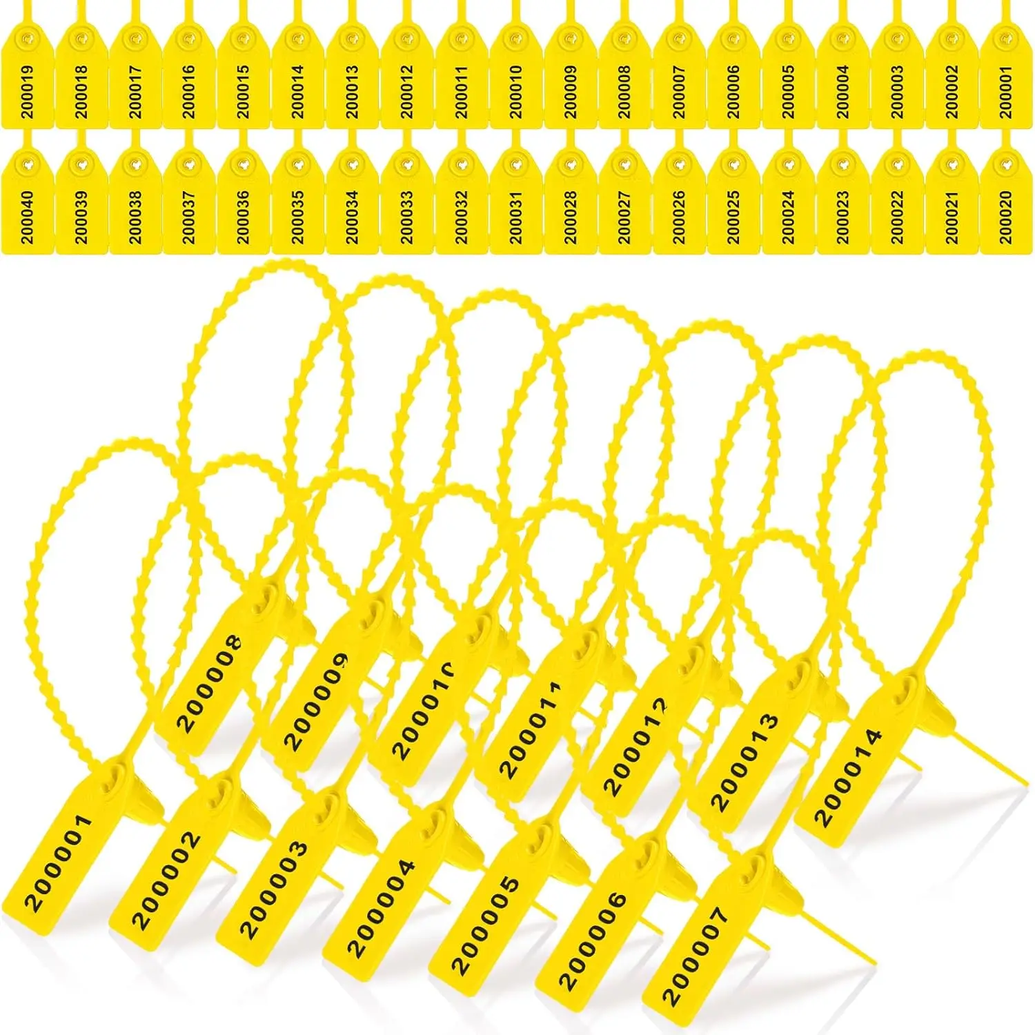 

2000 Pcs Plastic Tamper Seals Security Tags Seals Safety Numbered Zip Ties Fire Extinguisher Tamper Tags Disposable Self