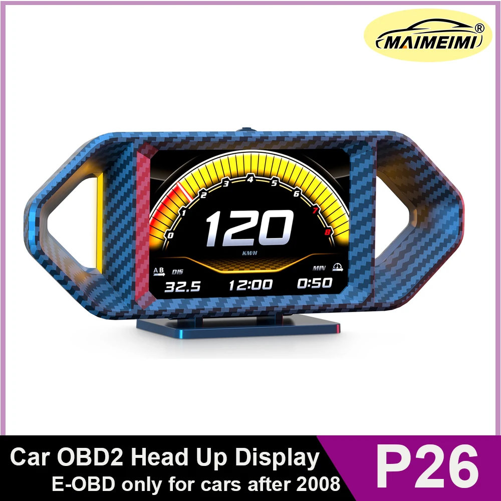 

Автомобильный проекционный дисплей P26 HUD EOBD с GPS-навигатором, спидометром и 30 функциями, с функцией сигнализации, электронные аксессуары для авто
