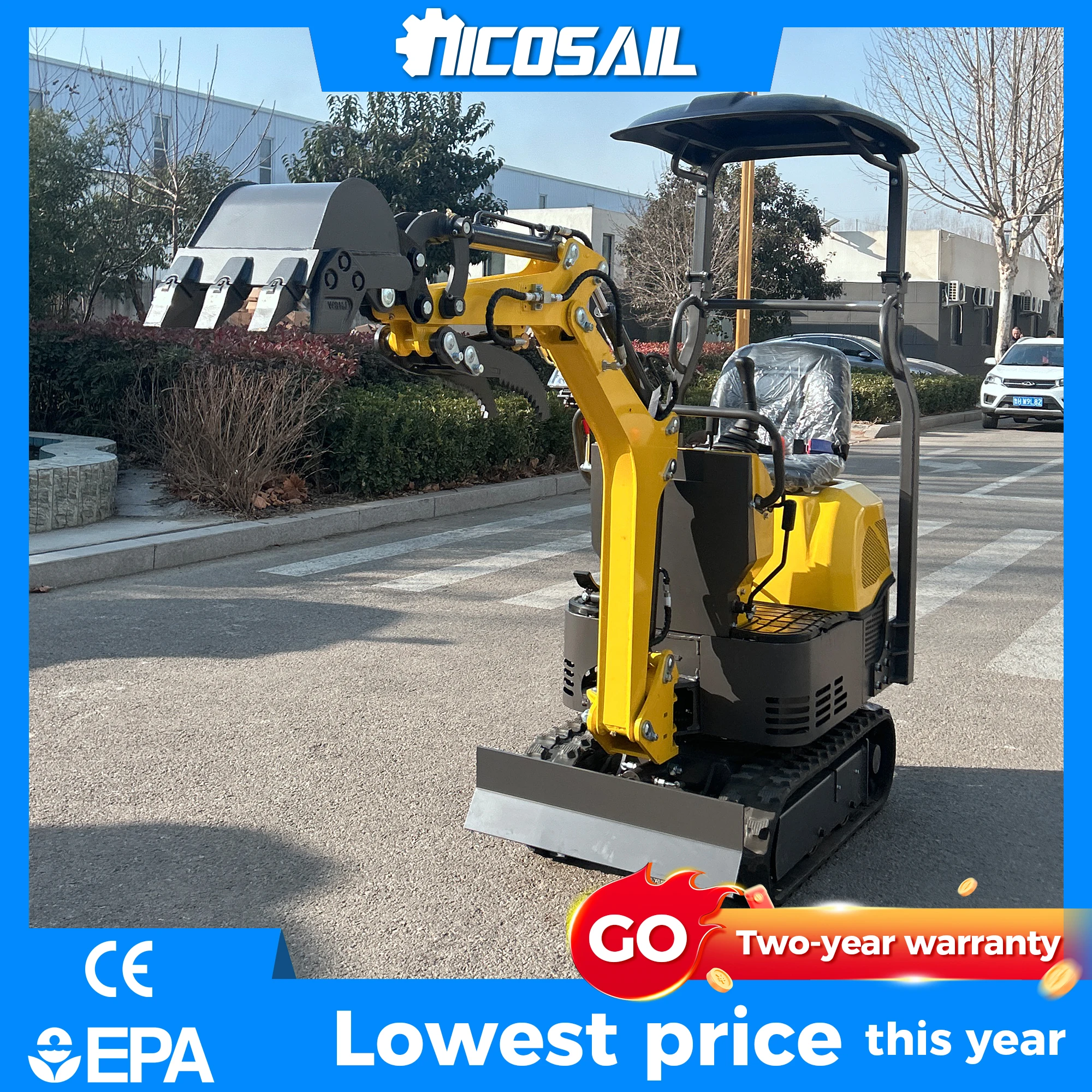 

Household Garden Building Small Excavator CE/EPA Certification Mini Digger 800kg Micro Excavator Price Cheap