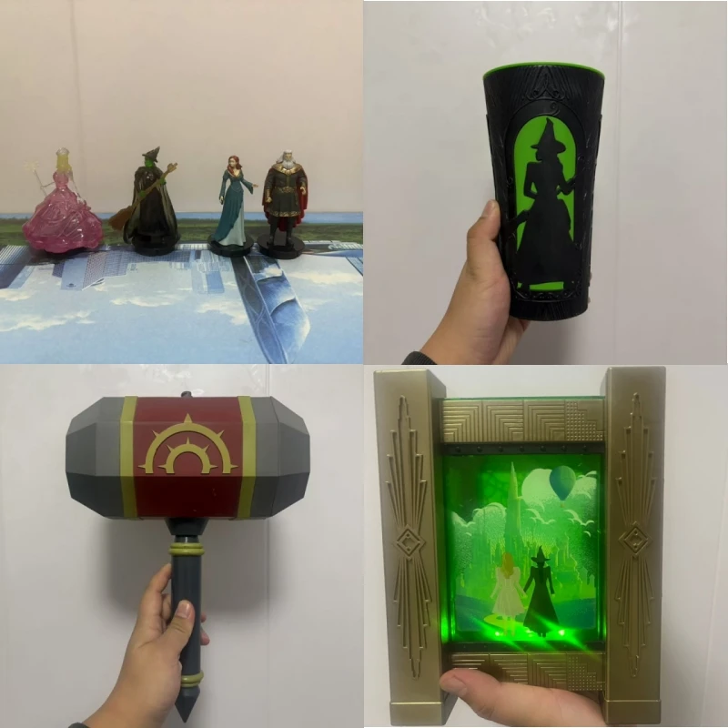 حقيقي ولكن لا صندوق ، بضائع الفيلم الشريرة-Glinda قبعة الساحرة كوب ماء ، دلو الفشار ، لعبة مجسمة قابلة للجمع هدية #2