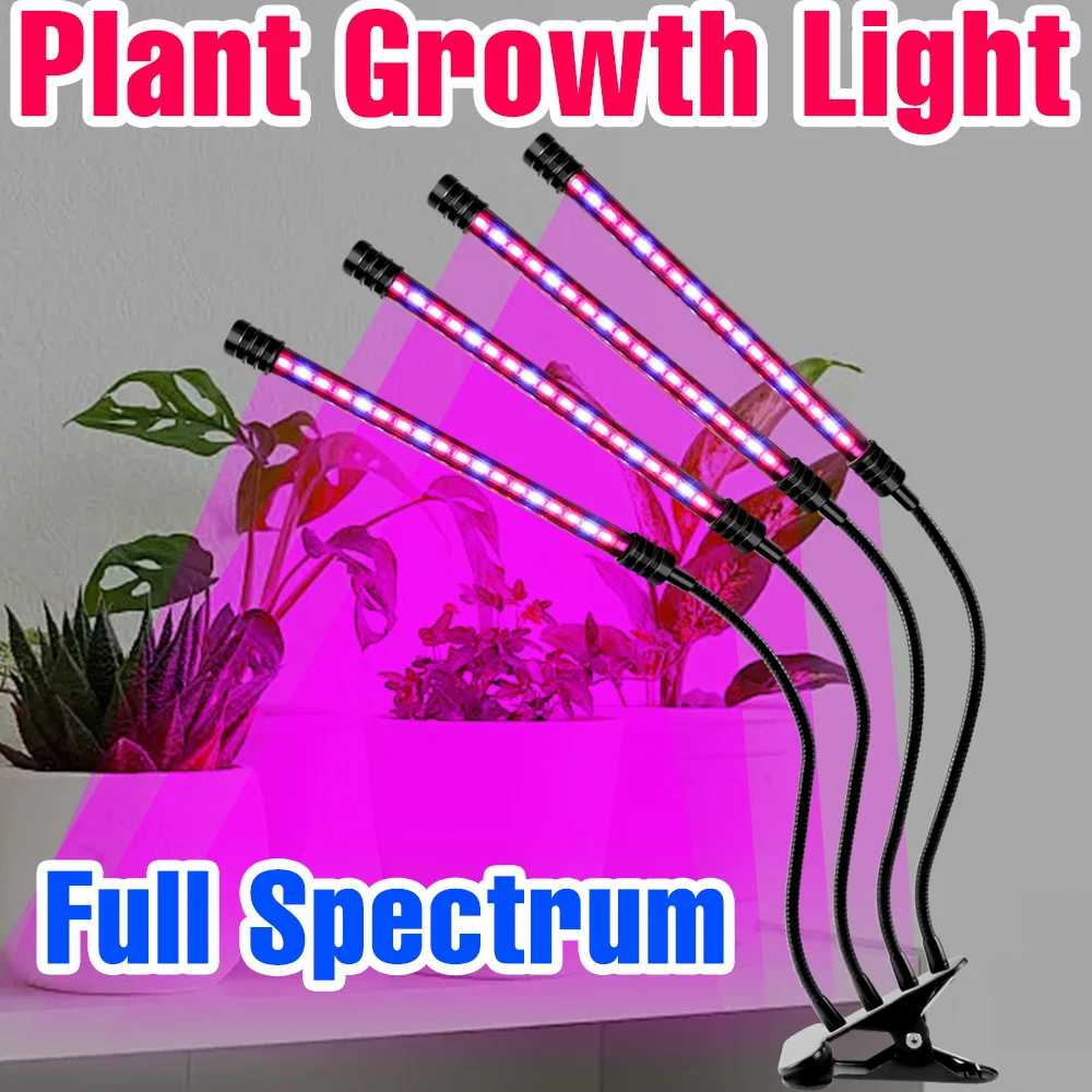 

LED Grow Light Full Spectrum Indoor Plant Hydroponics Lamp USB 5V With 24 Hour Timing Dimming Waterproof For Cactus Cultivation