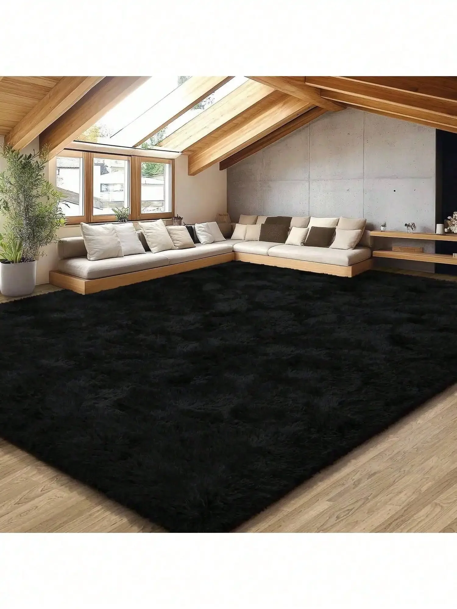 eluckya Plush And Thick Long-Pile Carpet, Super Soft And Comfortable Rug, Non-Slip Thick Pile Carpet, Suitable For Bedrooms, Living Rooms, Bathrooms, Dorm Rooms, Room Decor, Kitchen Essentials, Family Gatherings, Valentine's Day, Birthday Parties, Home De