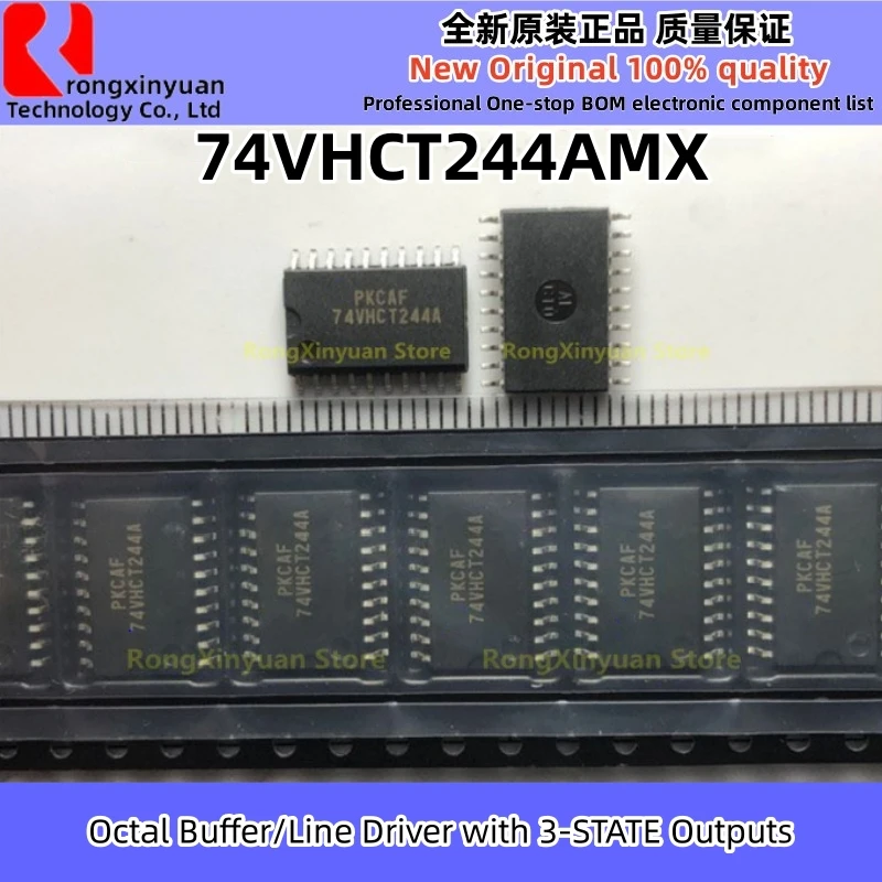 10Pcs 74VHCT244AMX 74VHCT244A 74VHCT244AM SOP-20/7.2MM 74VHCT244 Octal Buffer/Line Driver with 3-STATE Outputs 100% New original