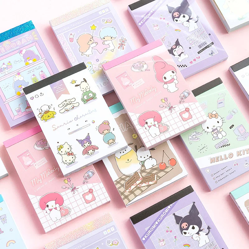 24pcs/lot Sanrio Melody Kitty Cinnamoroll Memo Pad Sticky Notes Stationery Label Notepad Planner Sticker Post School Supplies