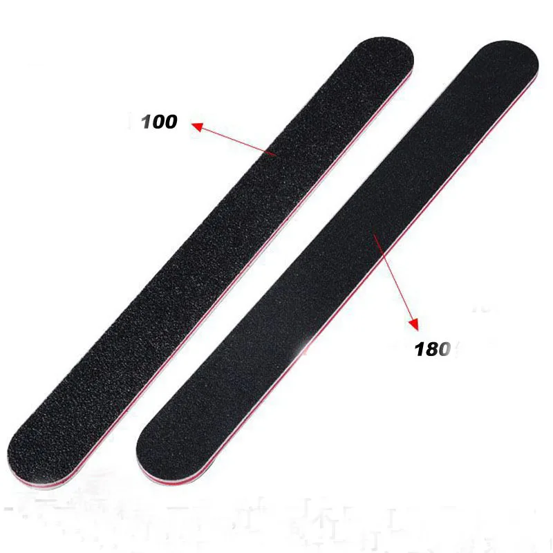 25 pcs Black straight Nail Files red core nail file Buffer  nail tool professional nail file 100/180  salon file