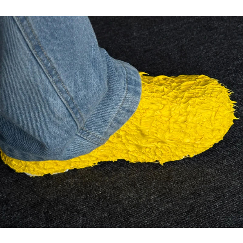 Men's Avant-Garde Yello Slip-On Shoes Round-Toe Rubber Shoes Futuristic Footwear Unique 3D Textured Casual Shoes for Streetwear