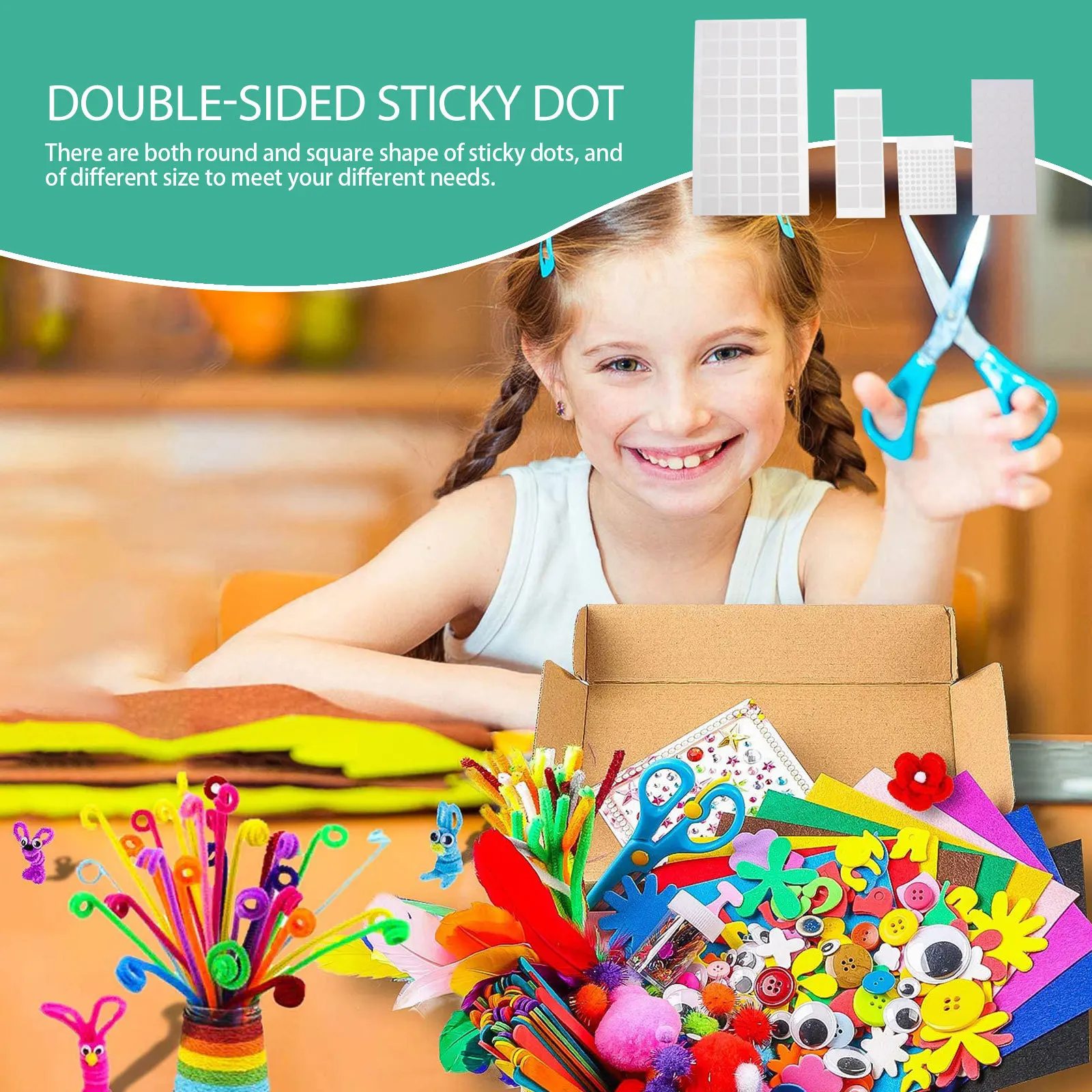 1Set Acrylic Dot Sticker Strong Adhesive Double Stick Tape for Plastic Glass Metal Surface DIY Projects Decoration Removable