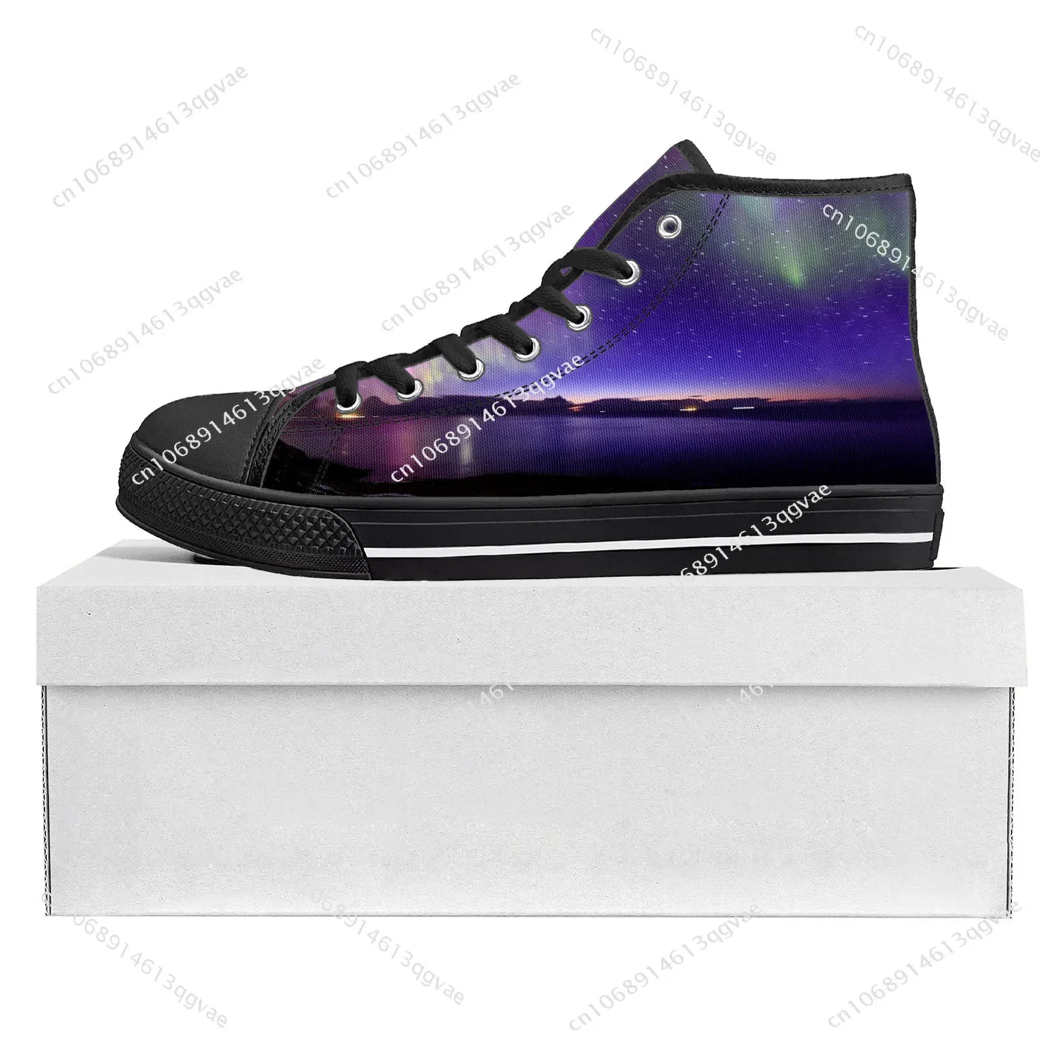 Northern Lights High Top High Quality Sneakers Mens Womens Teenager Canvas Sneaker Casual Custom Made Shoes Customize DIY Shoe