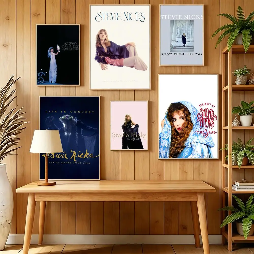 Vintage S-Stevie Nicks Singer Poster HD Self Adhesive Wall Mural Stickers Decals for Bedroom Living Room Home Decor Gift