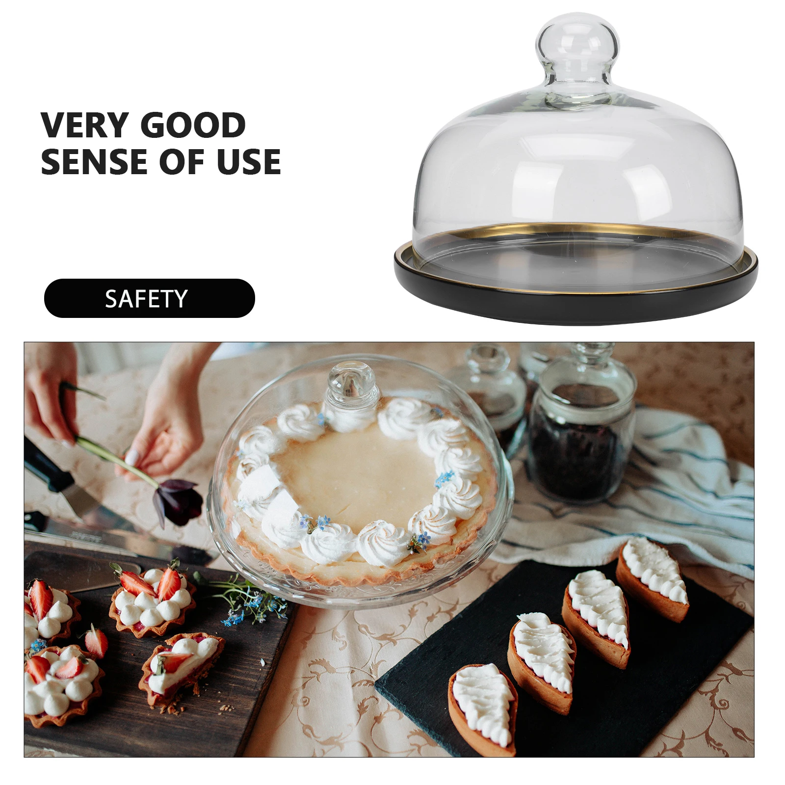 

Stylish Cake Storage Tray Food Serving Plate Dessert Fruit Container Compact Size Lightweight Portable Decorative