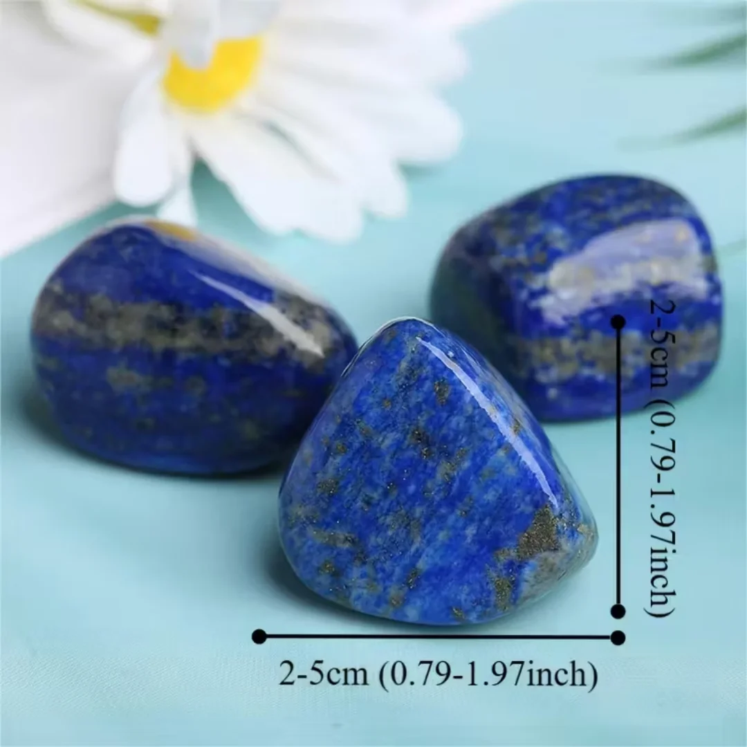 2/4/6pcs Natural Lapis Lazuli Stones Polished Tumbled for Wicca Fish Tank Vase Filler Decorative, Natural Crystals