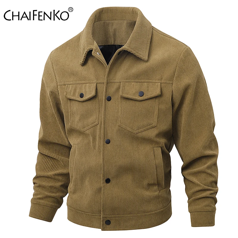 

Новая мужская вельветовая куртка для коммерческих дел, осень-зима, простота, универсальные, удобные однотонные топы, модное мужское пальто с лацканами на открытом воздухе